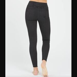 Spanx Vintage Distressed Ankle Skinny Jeans Vintage Black Stretch Denim Pants